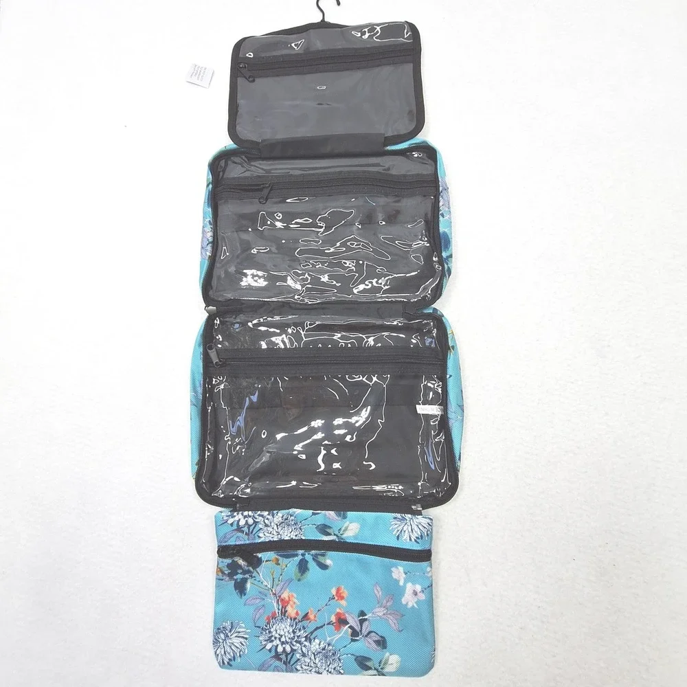 Bang Carsen Hanging Toiletry Bag Womens Large Turquoise Floral Travel Organizer
